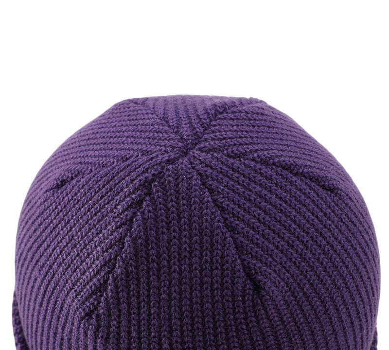 Connectyle Classic Men's Warm Winter Hats Acrylic Knit Cuff Beanie Cap Daily Beanie Hat (Purple) - Image 4